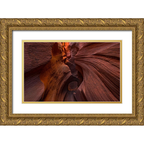 Slot Canyon Gold Ornate Wood Framed Art Print with Double Matting by S. Chia, James