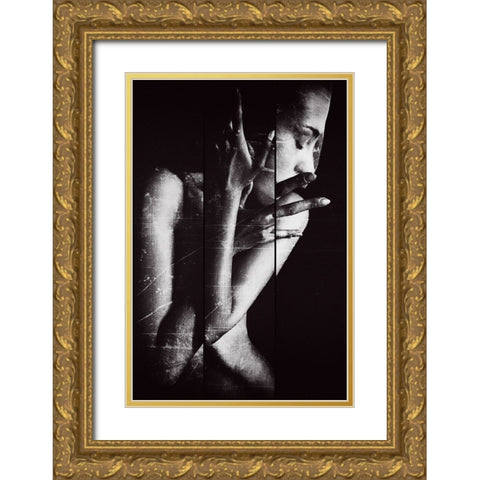 Triptych Gold Ornate Wood Framed Art Print with Double Matting by Bolgov (Axe), Ruslan
