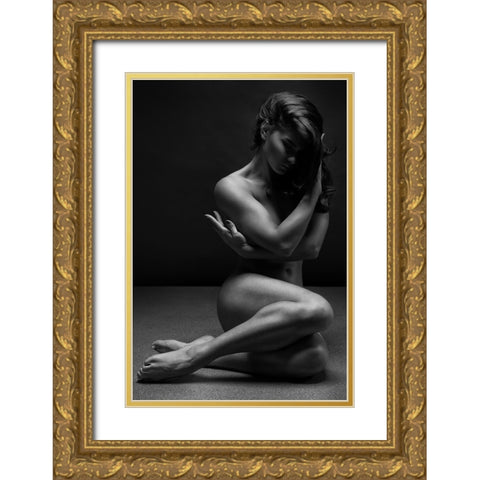 Bodyscape Gold Ornate Wood Framed Art Print with Double Matting by Belovodchenko, Anton