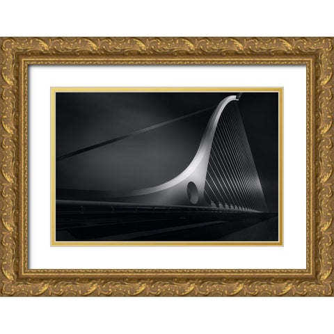 Harp Gold Ornate Wood Framed Art Print with Double Matting by Azevedo, Olavo