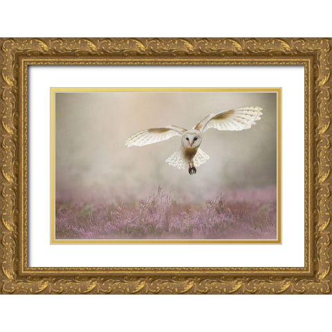 Lovely Gold Ornate Wood Framed Art Print with Double Matting by Plovie, Kevin