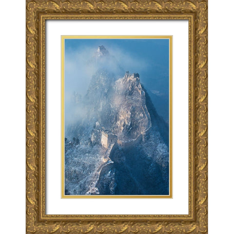 Ladder To Heaven Gold Ornate Wood Framed Art Print with Double Matting by Simoon