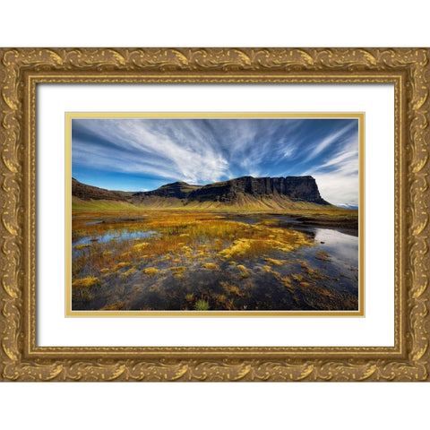 Late Summer Day Gold Ornate Wood Framed Art Print with Double Matting by H. Ingibergsson, Torsteinn