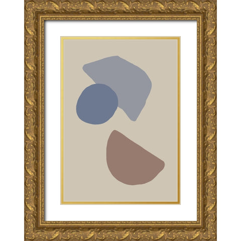 Organic Shapes 04 Gold Ornate Wood Framed Art Print with Double Matting by 1x Studio