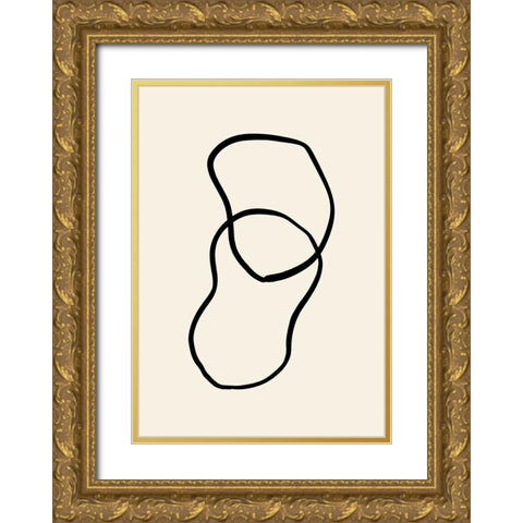 Shape 02 Gold Ornate Wood Framed Art Print with Double Matting by 1x Studio