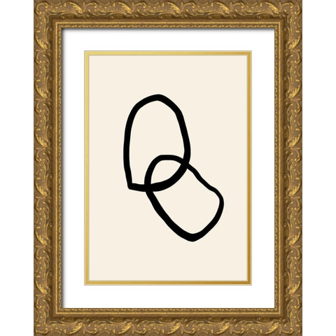 Shape 03 Gold Ornate Wood Framed Art Print with Double Matting by 1x Studio