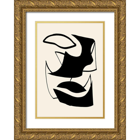Shape 07 Gold Ornate Wood Framed Art Print with Double Matting by 1x Studio