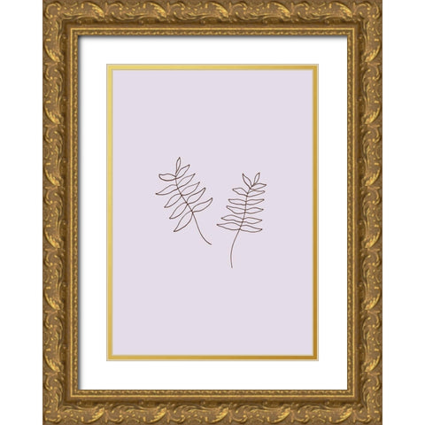 Two Twigs Gold Ornate Wood Framed Art Print with Double Matting by 1x Studio