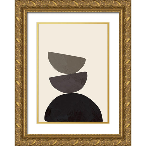 Collage 08 Gold Ornate Wood Framed Art Print with Double Matting by 1x Studio