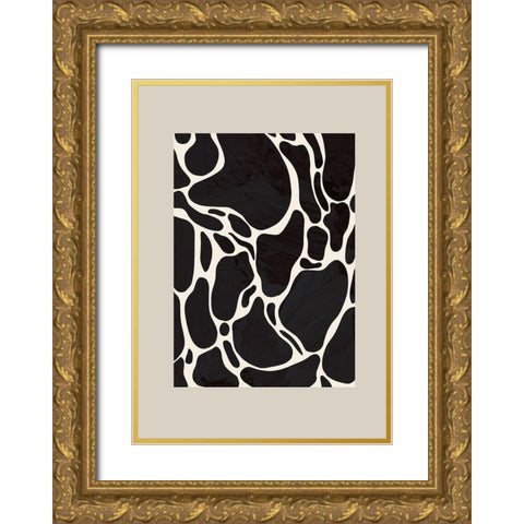 Giraffe Sand Gold Ornate Wood Framed Art Print with Double Matting by 1x Studio