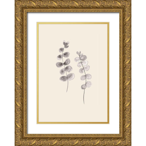Eucalyptus Twigs Gold Ornate Wood Framed Art Print with Double Matting by 1x Studio