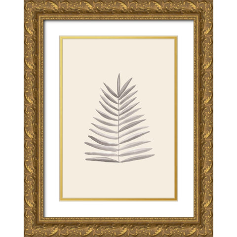 Palm Leaf Ink Gold Ornate Wood Framed Art Print with Double Matting by 1x Studio