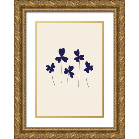 Blue Sorrel Gold Ornate Wood Framed Art Print with Double Matting by 1x Studio