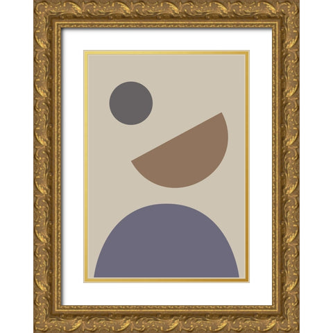 Geometrical Shapes Gold Ornate Wood Framed Art Print with Double Matting by 1x Studio