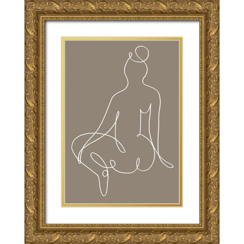 Sitting Down 02 Gold Ornate Wood Framed Art Print with Double Matting by 1x Studio II