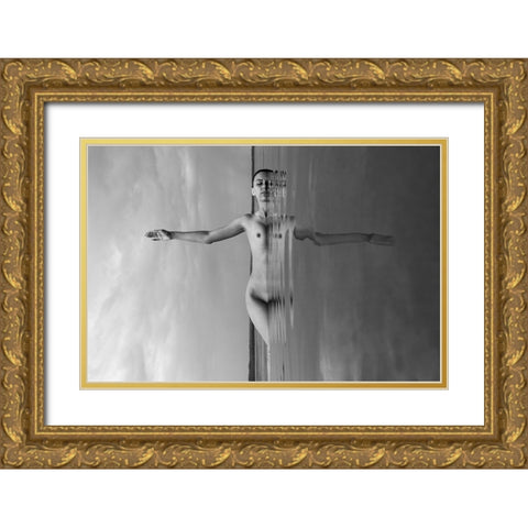 Between Sky And Water Gold Ornate Wood Framed Art Print with Double Matting by Faletkin, Mikhail