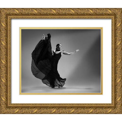 Untitled Gold Ornate Wood Framed Art Print with Double Matting by Li, Rob