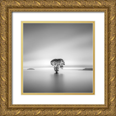 Untitled Gold Ornate Wood Framed Art Print with Double Matting by Luo, Jana