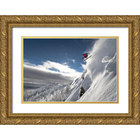 Dropping In Gold Ornate Wood Framed Art Print with Double Matting by Bertoncelj, Sandi