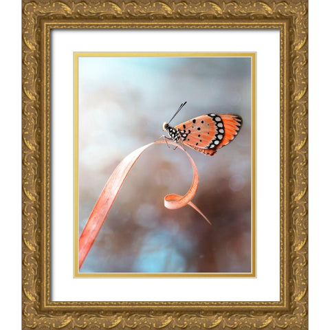 The Butterfly Gold Ornate Wood Framed Art Print with Double Matting by Maududdin, Fauzan