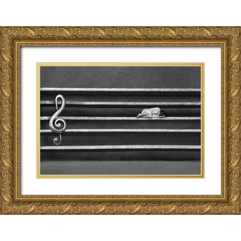 Silence Gold Ornate Wood Framed Art Print with Double Matting by Sadat Ahmadi, Maryam