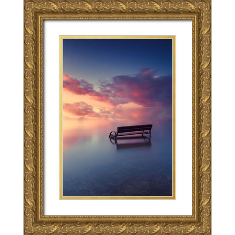 Samotna Gold Ornate Wood Framed Art Print with Double Matting by Taczkowski, Wojciech