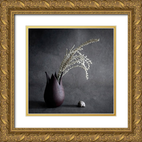 The Corn Tassel Gold Ornate Wood Framed Art Print with Double Matting by Kiral, Cicek