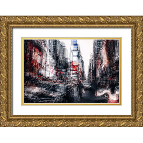 Urban Jungle Gold Ornate Wood Framed Art Print with Double Matting by Carmine, II