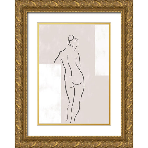 Woman in Studio Gold Ornate Wood Framed Art Print with Double Matting by 1x Studio II