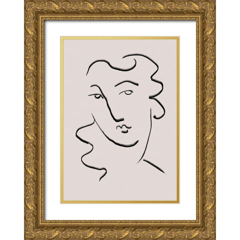 Looking Gold Ornate Wood Framed Art Print with Double Matting by 1x Studio II