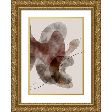 Red Seaweed Gold Ornate Wood Framed Art Print with Double Matting by 1x Studio II