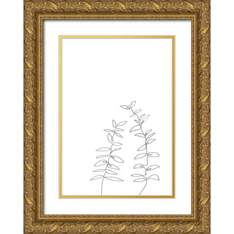 Branches Gold Ornate Wood Framed Art Print with Double Matting by 1x Studio II