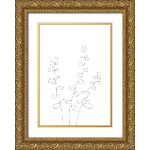 Eucalyptus Leaves Gold Ornate Wood Framed Art Print with Double Matting by 1x Studio II