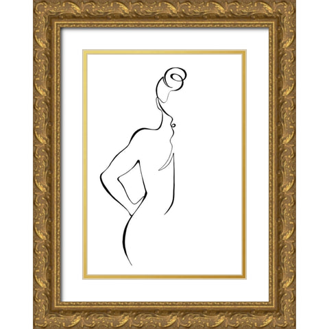 Back Gold Ornate Wood Framed Art Print with Double Matting by 1x Studio II