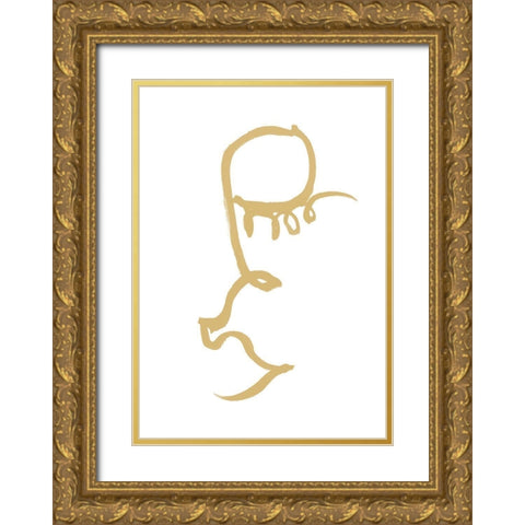 Half Face Gold Gold Ornate Wood Framed Art Print with Double Matting by 1x Studio II