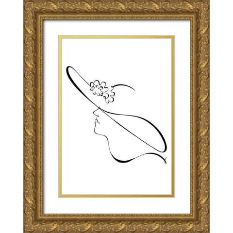 The Hat Gold Ornate Wood Framed Art Print with Double Matting by 1x Studio II