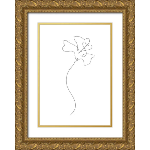Flower Gold Ornate Wood Framed Art Print with Double Matting by 1x Studio II