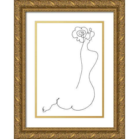Rose Back Gold Ornate Wood Framed Art Print with Double Matting by 1x Studio II