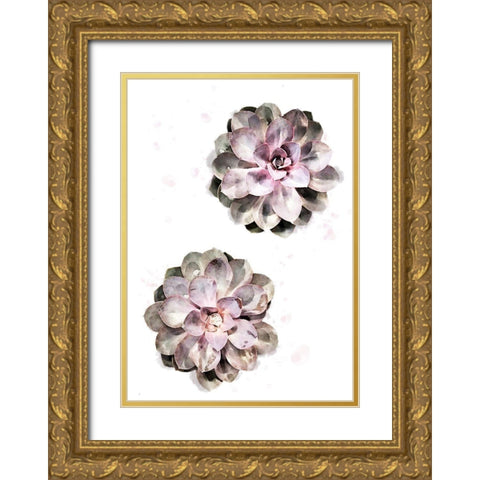 Succulent 02 Gold Ornate Wood Framed Art Print with Double Matting by 1x Studio II