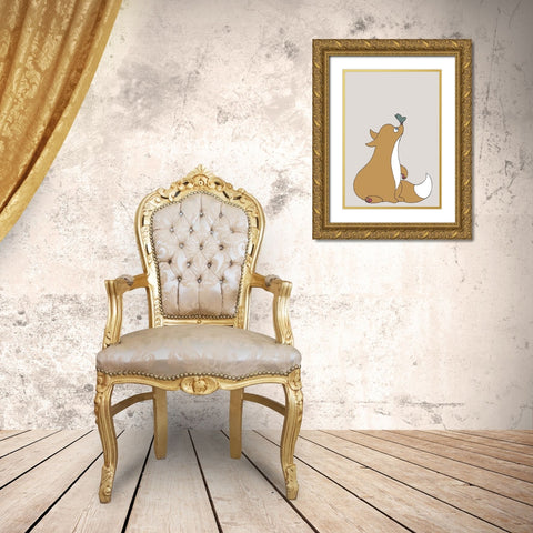 The Fox Gold Ornate Wood Framed Art Print with Double Matting by 1x Studio II