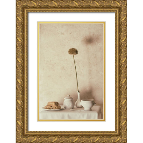 Sweet Breakfast Gold Ornate Wood Framed Art Print with Double Matting by Devos, Delphine