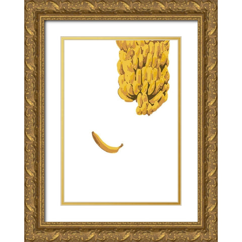 Bananas Gold Ornate Wood Framed Art Print with Double Matting by 1x Studio II
