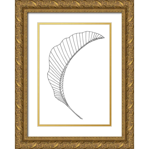 Banana Leaf Lines Gold Ornate Wood Framed Art Print with Double Matting by 1x Studio II