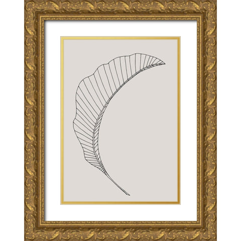 Banana Leaf Canvas Gold Ornate Wood Framed Art Print with Double Matting by 1x Studio II