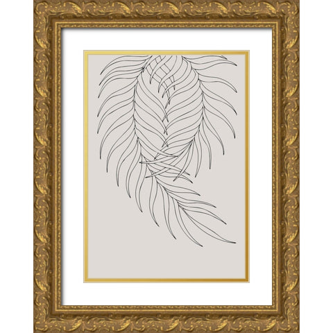 Leaf Frilly Pair Gold Ornate Wood Framed Art Print with Double Matting by 1x Studio II