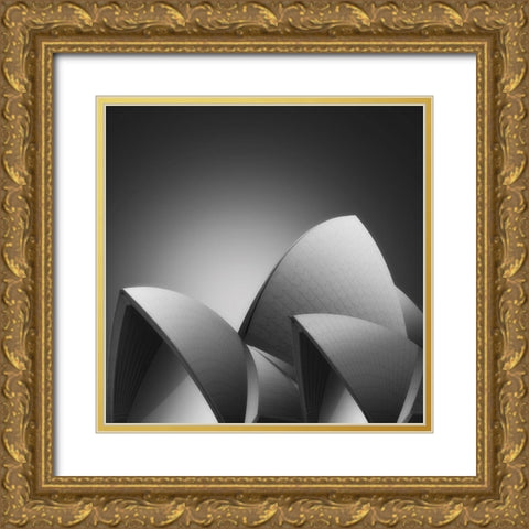 Sydney Opera House Gold Ornate Wood Framed Art Print with Double Matting by Askovic, Branko