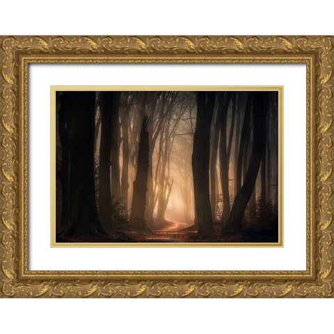 Phantasma Gold Ornate Wood Framed Art Print with Double Matting by Lagerwerf, Jeroen