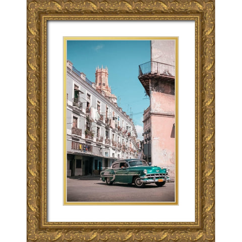 Old Havana 8 Gold Ornate Wood Framed Art Print with Double Matting by Yakovlev, Alexander
