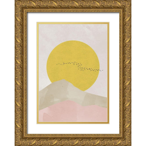 Rocky Mountains Gold Ornate Wood Framed Art Print with Double Matting by 1x Studio II