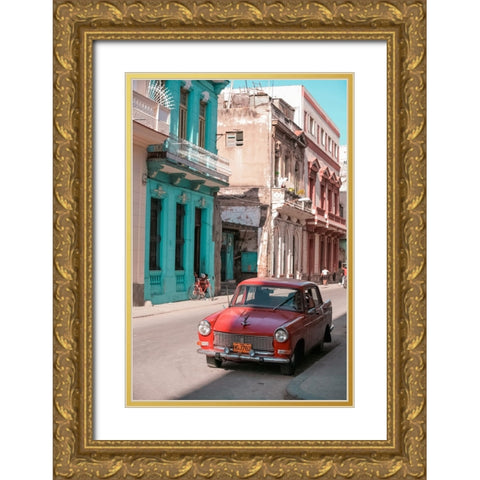 Cuban Car 7 Gold Ornate Wood Framed Art Print with Double Matting by Yakovlev, Alexander